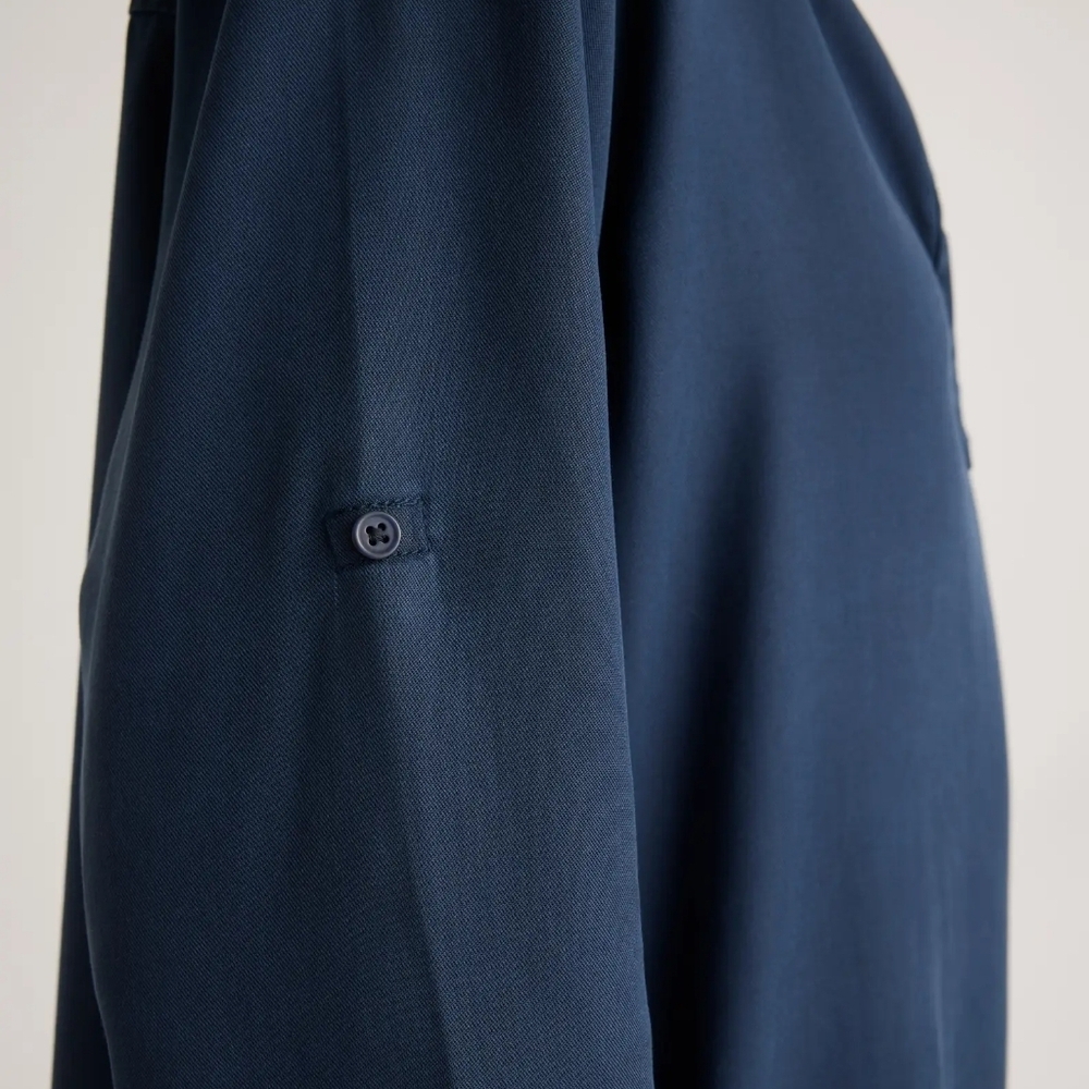 Quince▪️Vintage Wash Tencel Roll Sleeve Tunic Dress in Midnight Blue - Picture 5 of 12